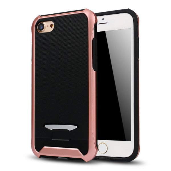 Wholesale iPhone 8 / 7 Super Hornet Shield Bumper Hybrid Case (Rose Gold)